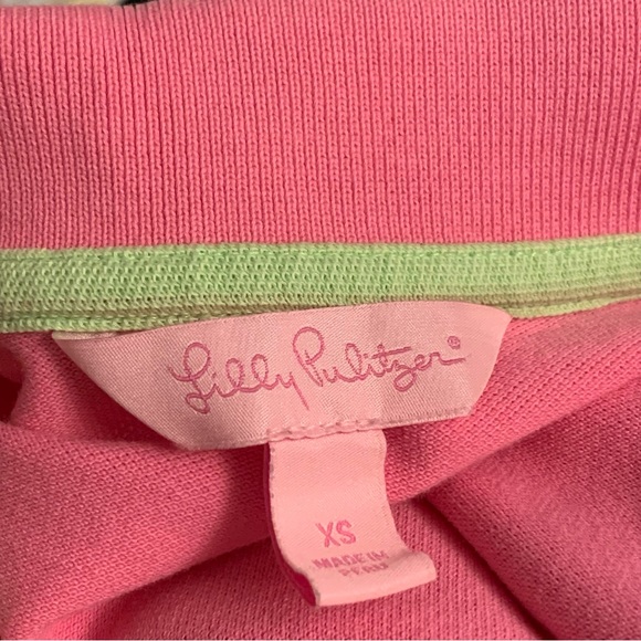 Women’s XS LILLY PULITZER Bright Pink Piqué Cotton Short Sleeve Polo Shirt EXC - Picture 11 of 11